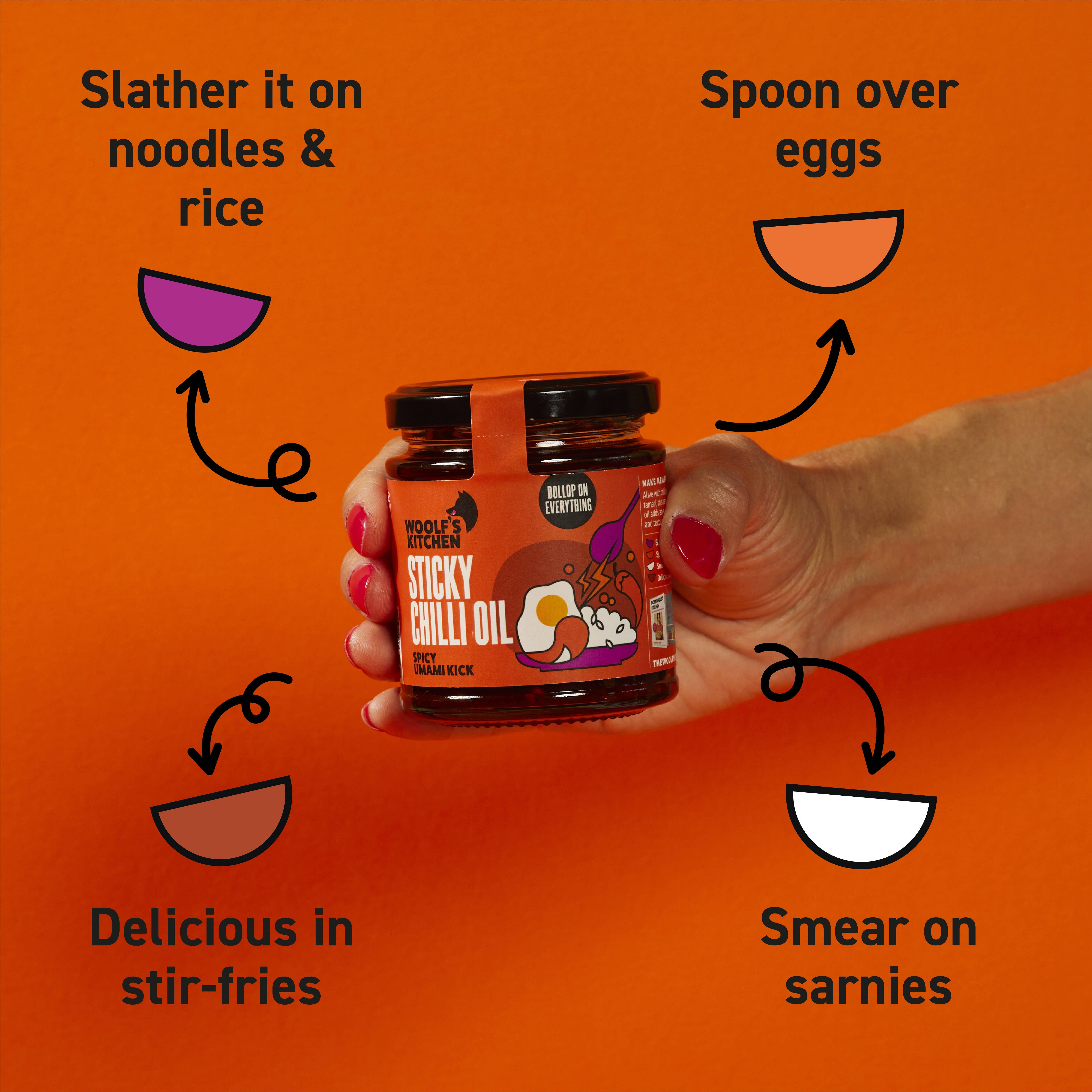 The Woolf's Kitchen – wholesale Hot sauce – Sticky Chilli Oil, 190g Jar2