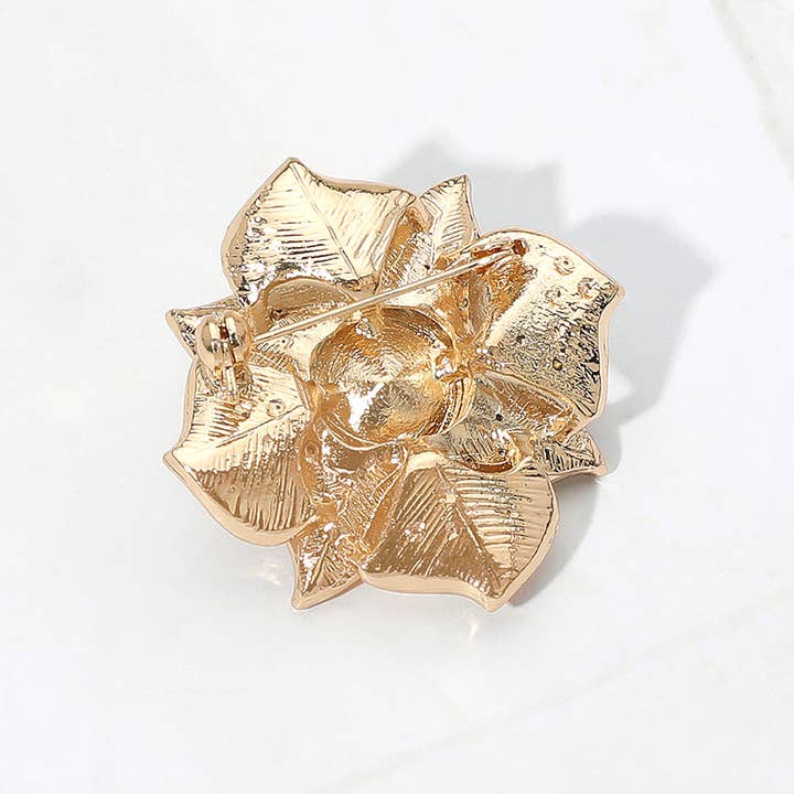 Sensibling Corp. - Wholesale Brooch - Stone Paved Flower Pin Brooch