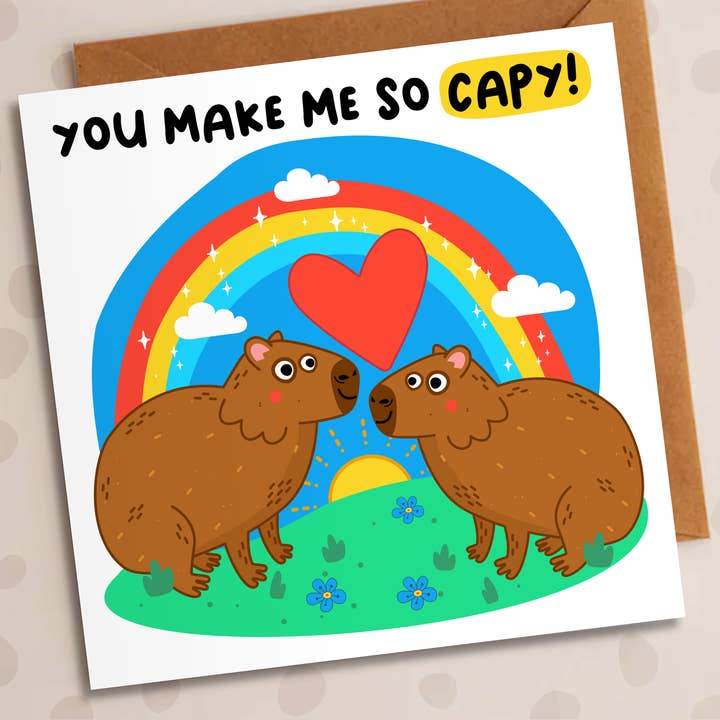 Anniversary Card – You Make Me So Capy | Capybera Card for wholesale by Studio Arca