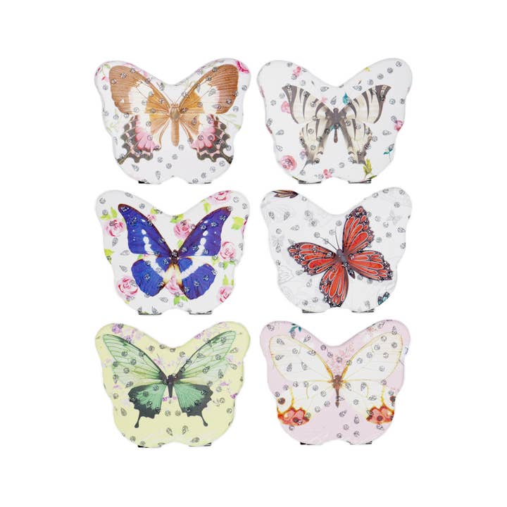 Cap Zone - Wholesale Compact Mirror - Butterfly Floral Compact Cosmetic Mirror - 12 pcs