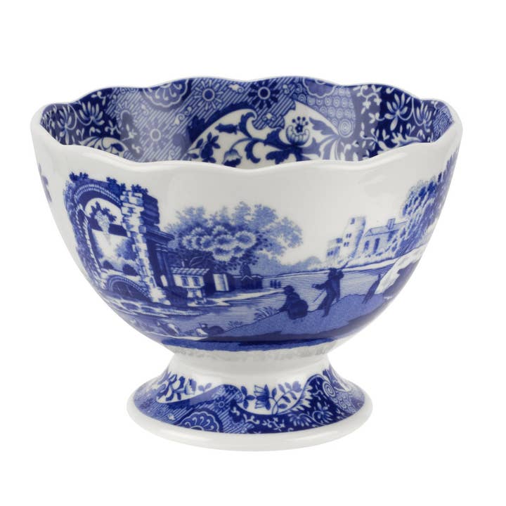Spode Blue Italian Footed Bowl for wholesale by Portmeirion, Spode, Pimpernel, Nacthmann, Wrendale Designs