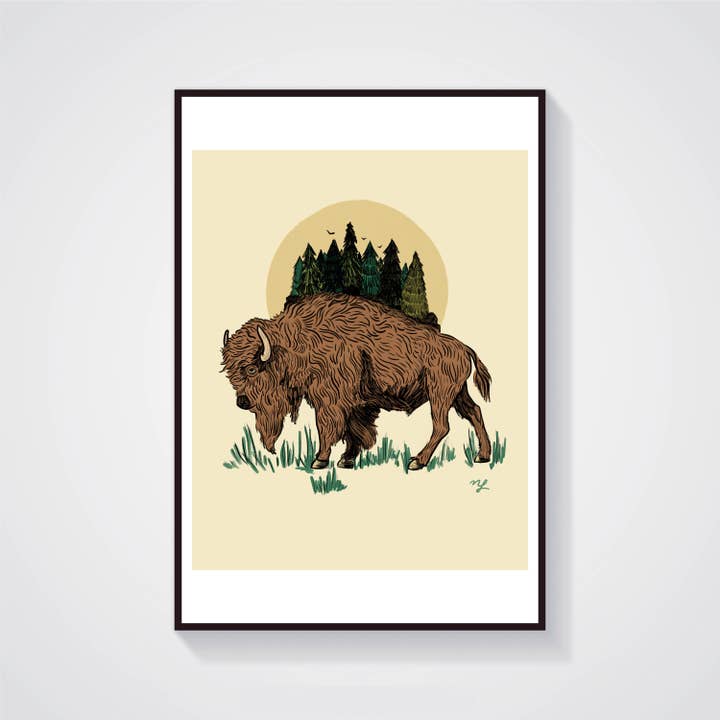 Buffalo Tree Tops 8X10 Giclée Druck für den Großhandel von Nessa Lauraine