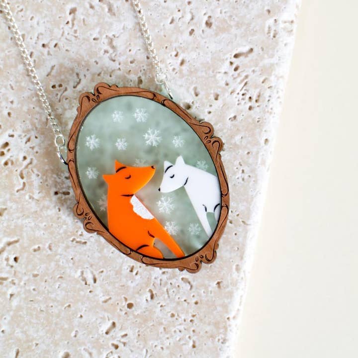 Fox Tales Family Portrait Necklace for wholesale by Finest Imaginary