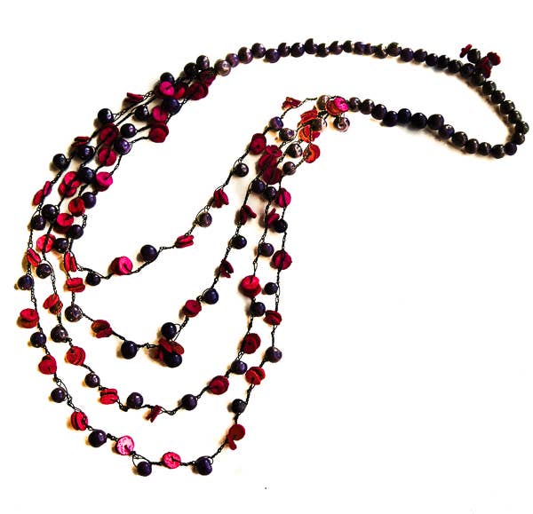 Artyfactos - Wholesale Beaded/Pearl Necklace - Bogota Orange Peel Necklace0