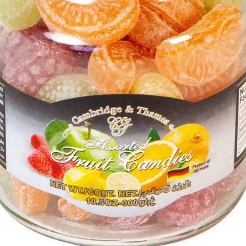 Merchandise Unlimited - Wholesale Hard Candy - Cambridge & Thames Assorted Fruit Candies 10.5oz Jar1