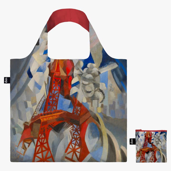 ROBERT DELAUNAY Red Eiffel Tower Recycled Bag for wholesale by LOQI LLC