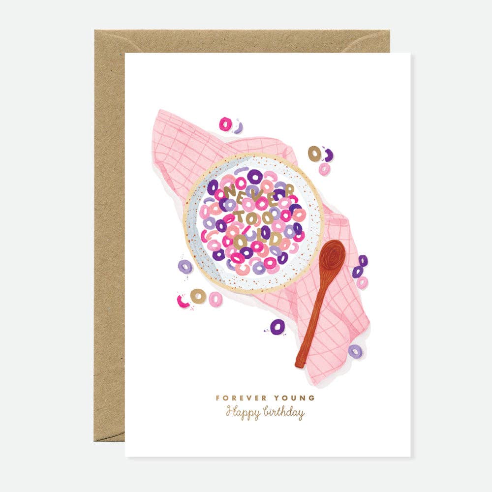 ALL THE WAYS TO SAY - Europe – wholesale Birthday card – Cheerios Forever Young - Greeting Card - Gold Foil0