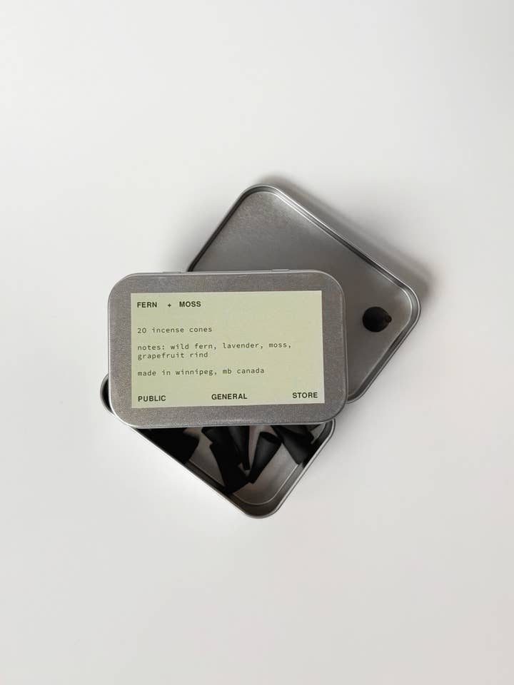 Fern + Moss Incense Cones for wholesale by Public General Store inc