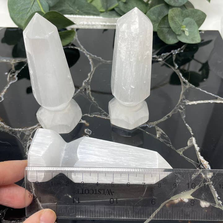 Crystal Deal· Wholesale – Engroshandel Spirituelle sten og krystaller – Selenit Tårn Punkt Scepter - 5 pr. parti2