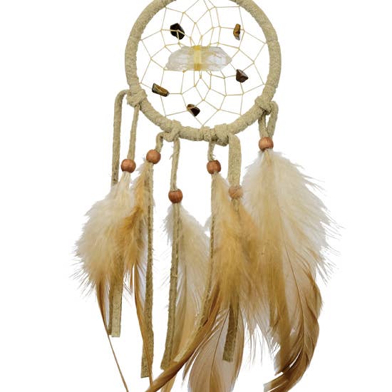 Monague Indigenous Crafts & Gifts - Wholesale Dream Catcher - 2.5" Tan Vision Seeker
