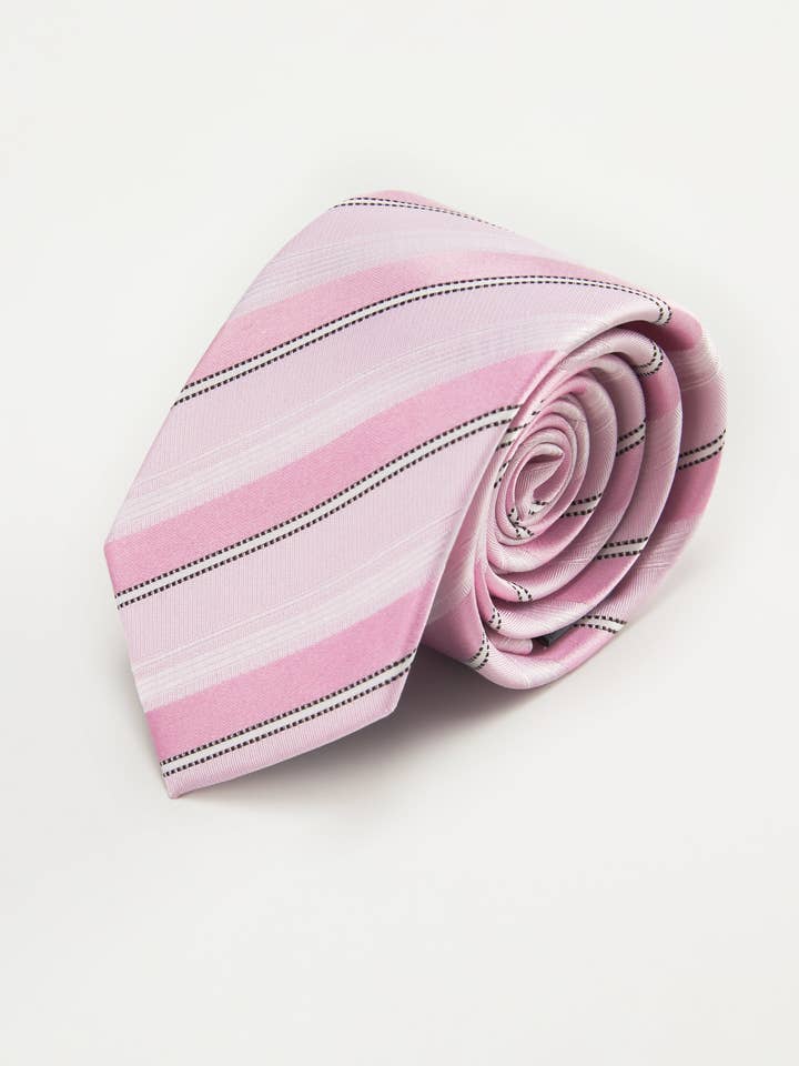 Soft Stripe Rose Silk Tie for wholesale by Knottery & Co.