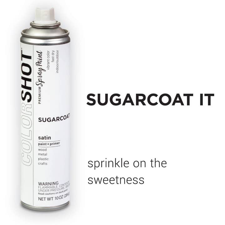 Ilovetocreate - Wholesale Paint Set - COLORSHOT Satin Spray Paint Sugarcoat It (White) 10 oz.2