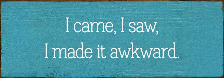 SAWDUST CITY - Wholesale Sign - I came, I saw, I made it awkward.7