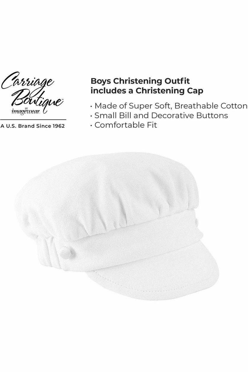 Julius Berger & Carriage Boutique - Vente Ensemble de vêtements – bébé - Ensemble élégant de baptême pour bébé garçon avec casquette assortie3