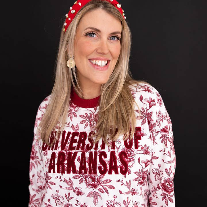 Sweatshirt com Estampa Floral de Arkansas por atacado de Brianna Cannon
