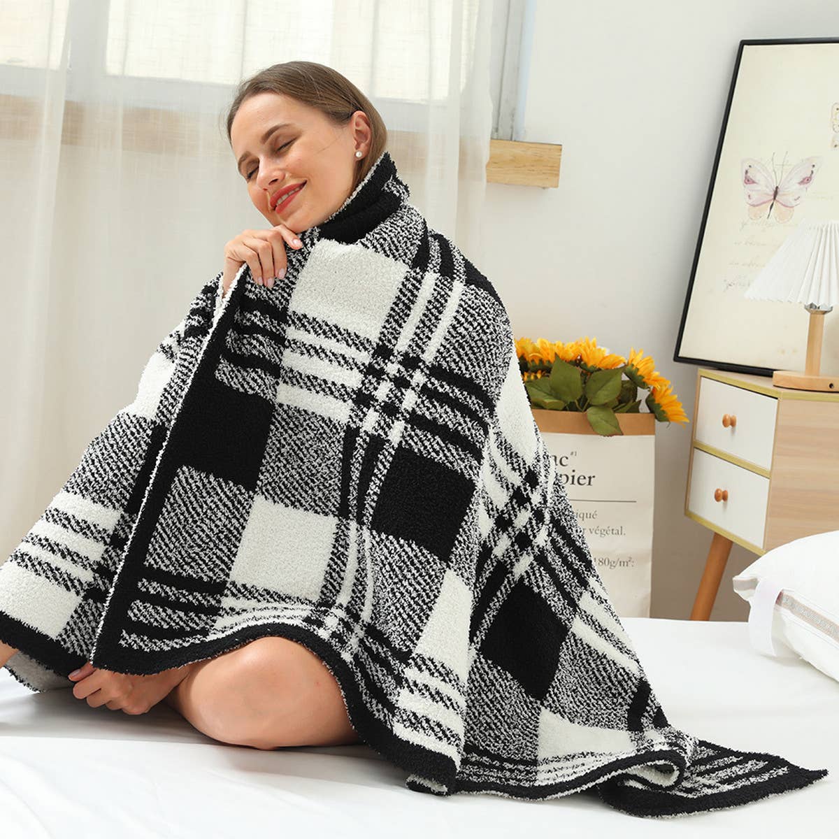 ACCITY - Wholesale Throw Blanket - PLAID STRIPED KNITTED BLANKET SOFA BLANKET_CWMM03208