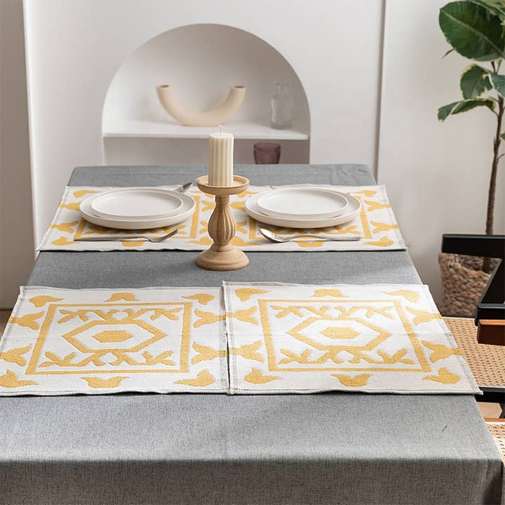 Fennco Styles – wholesale Bordstablett – Abstrakt Geo Design vändbar vävd bordstablett