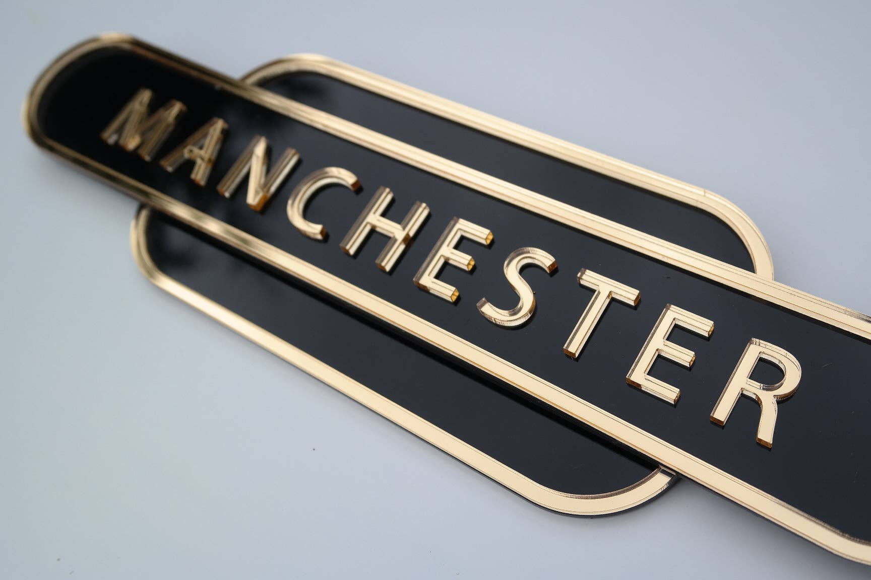 Suzanne Oddy Design Limited – wholesale Sign – 'Any Word' Railway Sign in Black and Gold6