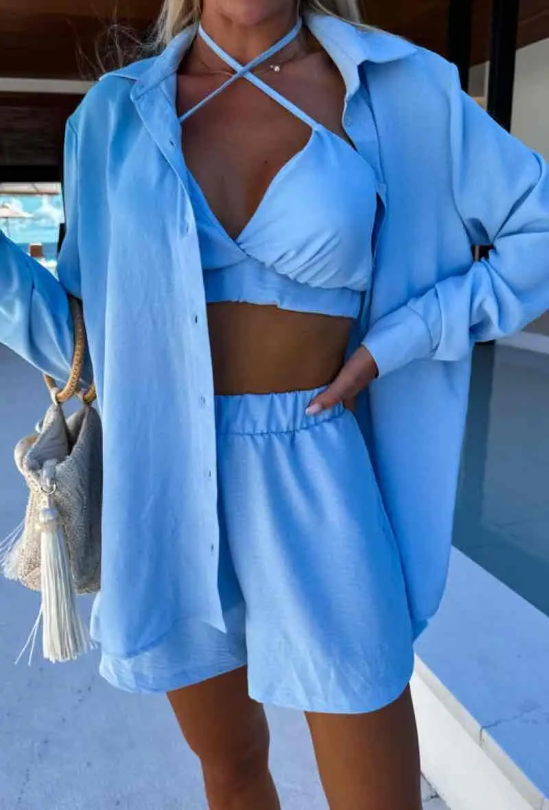 Pink 3-piece set: Shorts and Shirt - 6159 for wholesale on Faire1