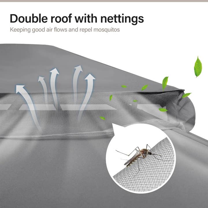 Smoke Grey Outdoor Gazebo 10x13 With Mosquito Netting Weatherproof for wholesale on Faire3