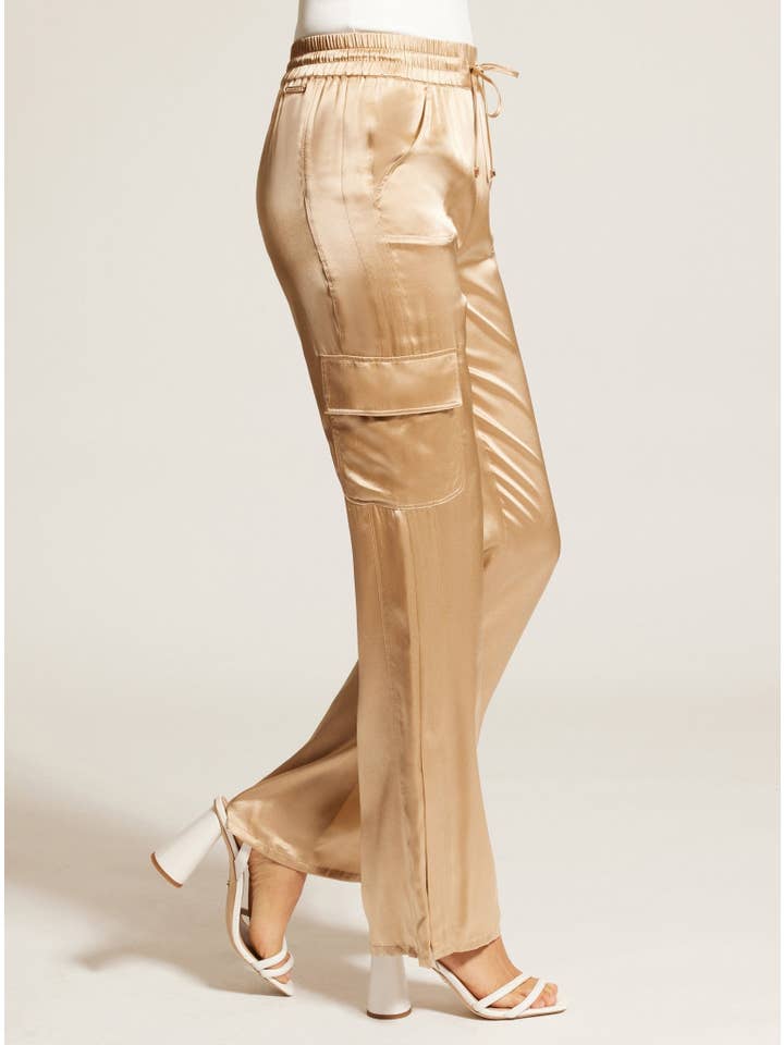 SILK WIDE LEG PANT GOLD TRIMS for wholesale on Faire