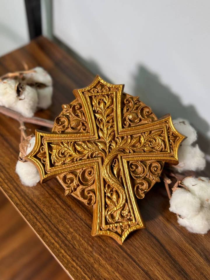 Houten kruis van de Boom des Levens voor wholesale door KozakWorkshop