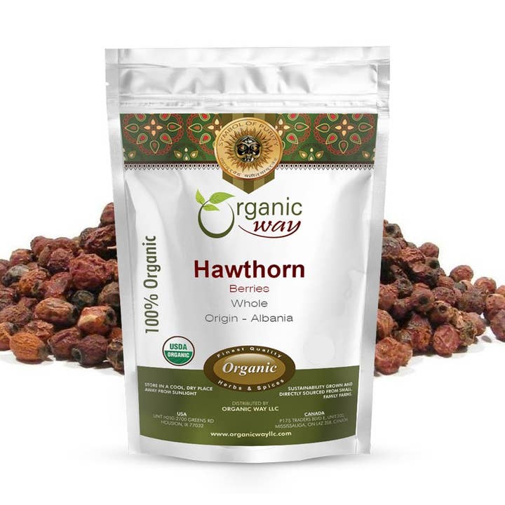 Weißdornbeeren Ganz (Crataegus monogyna) – Wildsammlung aus Europa | Koscher zertifiziert | Vegan, GMO-frei & glutenfrei | USDA-zertifiziert | Herkunft: Albanien für den Großhandel von Organic Way LLC