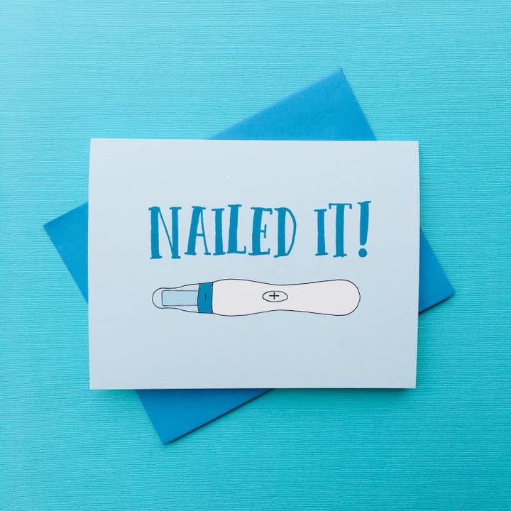 Top Hat and Monocle - Wholesale Baby Card - Nailed it Pregnancy Card