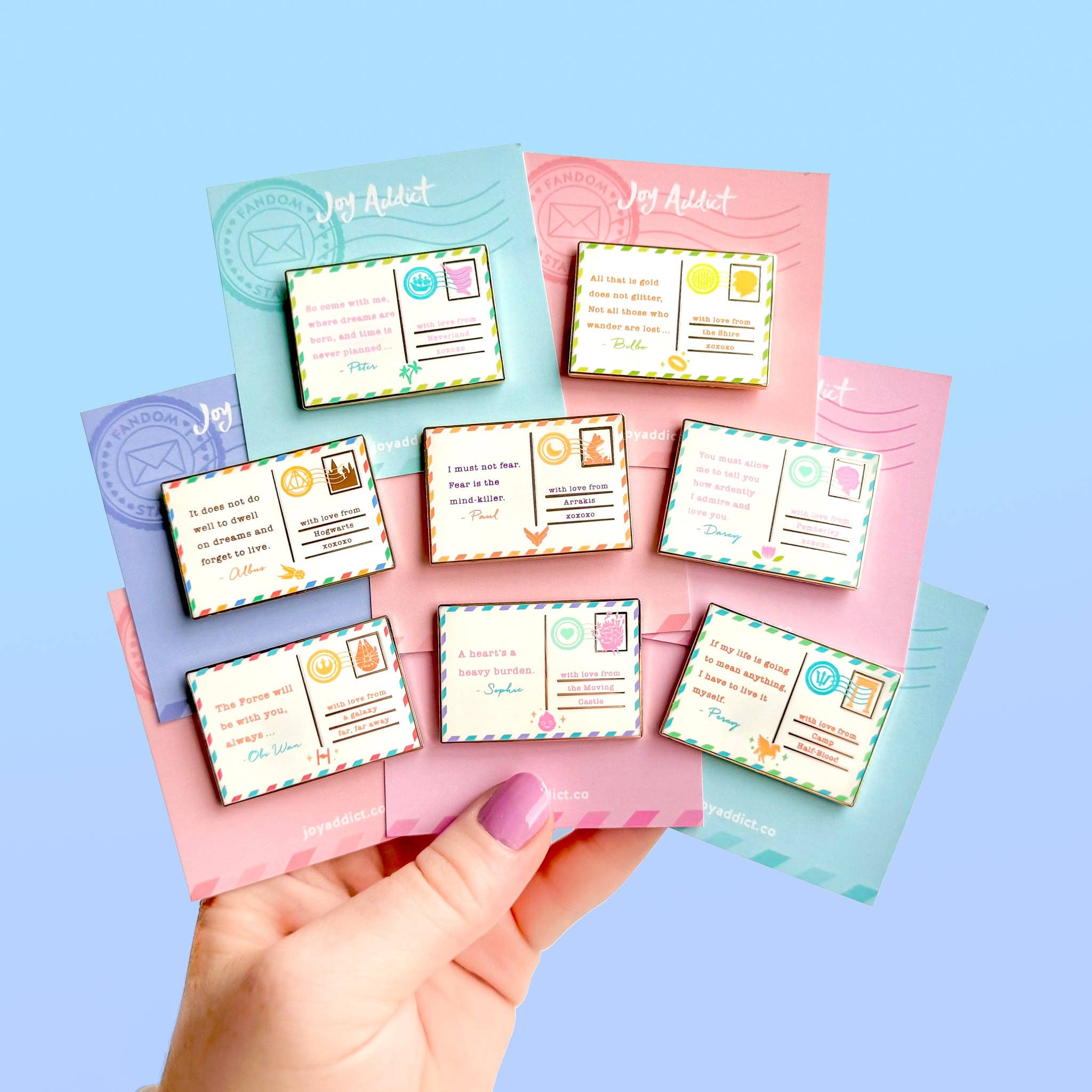 Joy Addict - Wholesale Lapel Pin/Button - Darcy's Postcard Enamel Pin2