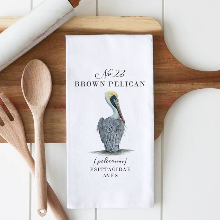 Porter Lane Home - Wholesale Tea Towel - Brown Pelican Tea Towel