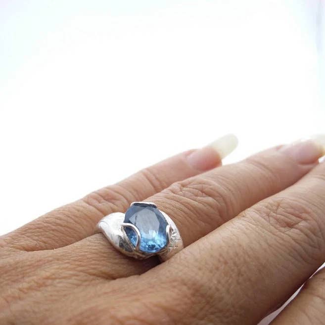 Blue fine silver ring für den Großhandel von ArtBi Design