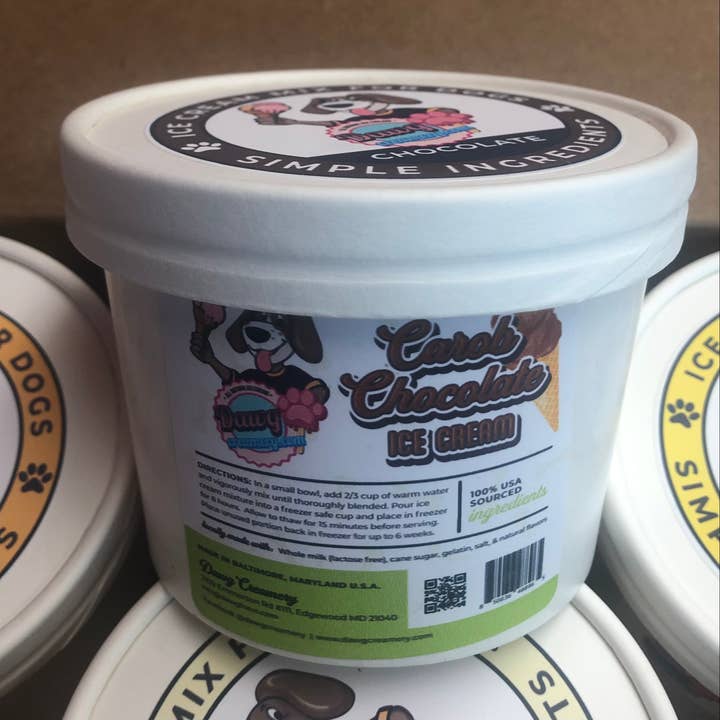 Chocolate (Carob) All Natural Dog & Puppy Ice Cream Mix for wholesale by Dawg Bars & Creamery