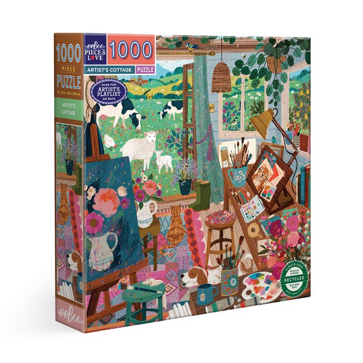 Artist's Cottage 1000 Sq Puzzle for wholesale by eeBoo