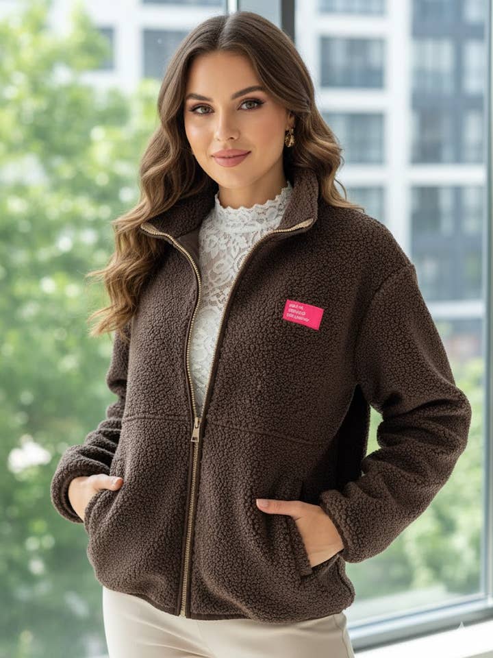 Mjuk pälsjacka för wholesale av VICTORIA&ISAAC