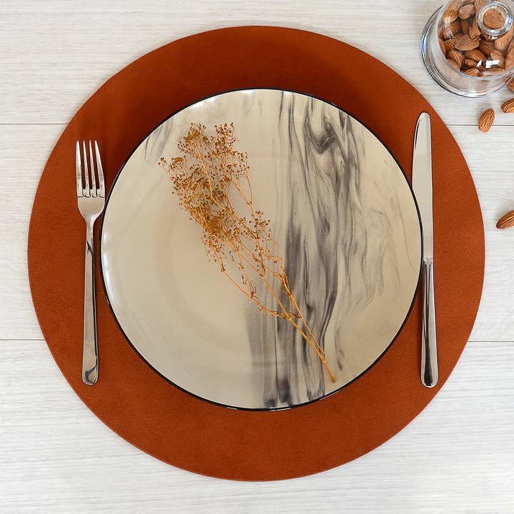 Decotoma – Individuais por atacado – Conjunto de 4 jogos americanos redondos de veludo COTE4