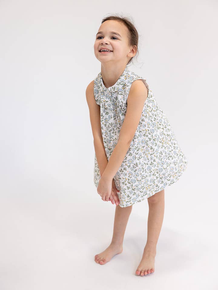 Jenny Dress in Mimosa Flower Cream for wholesale by Sun House Children's