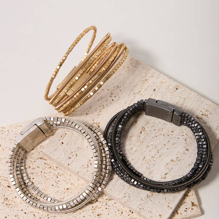 SAACHI - Wholesale Beaded Bracelet - Scarlett Metallic Beaded Bracelet11