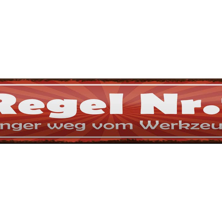 Femer - Wholesale Sign - Metal sign 46x10 cm Rule No. 1 Hands off the tools