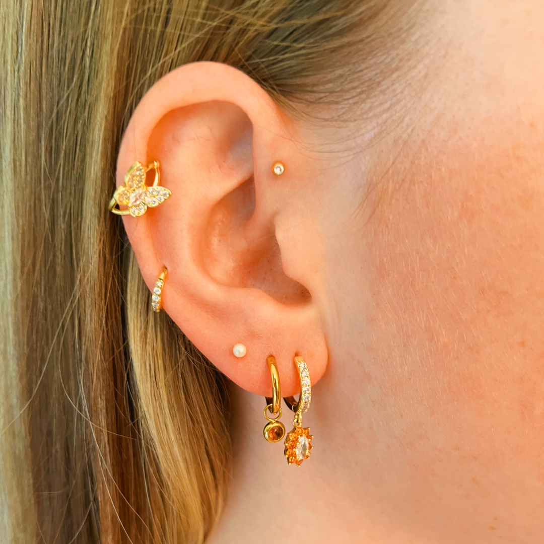 Gold Maria orange earrings for wholesale on Faire1