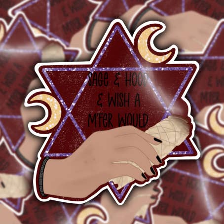 Sage & Hood & Wish A M'Fer würde gestanzt Aufkleber für den Großhandel von River & Sky Co.