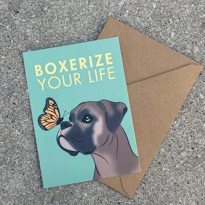 LOLLYPOPARTSTUDIO - Wholesale Everyday Greeting Card - Carte Boxer « Boxerize your life »3
