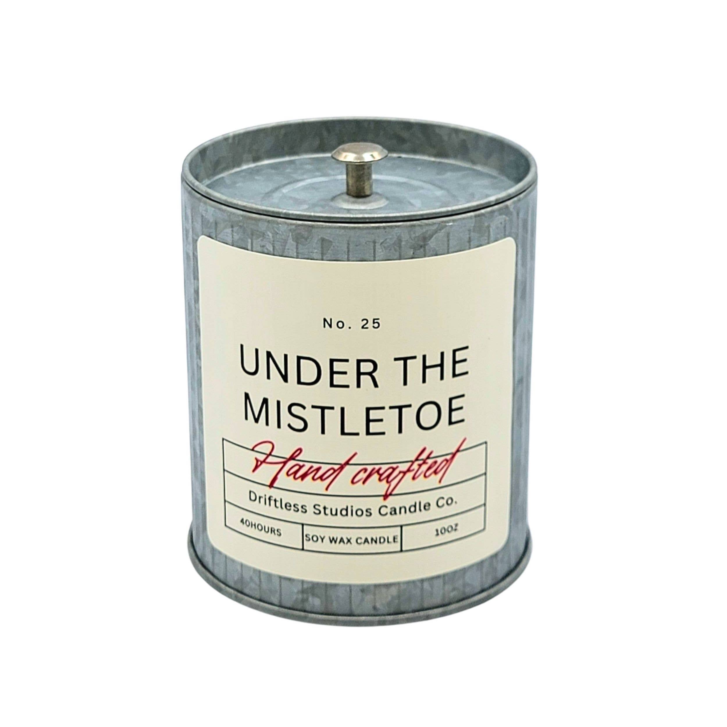 Driftless Studios - Wholesale Jar/Filled Candle - Under the Mistletoe Farmhouse Holiday Candles - Christmas