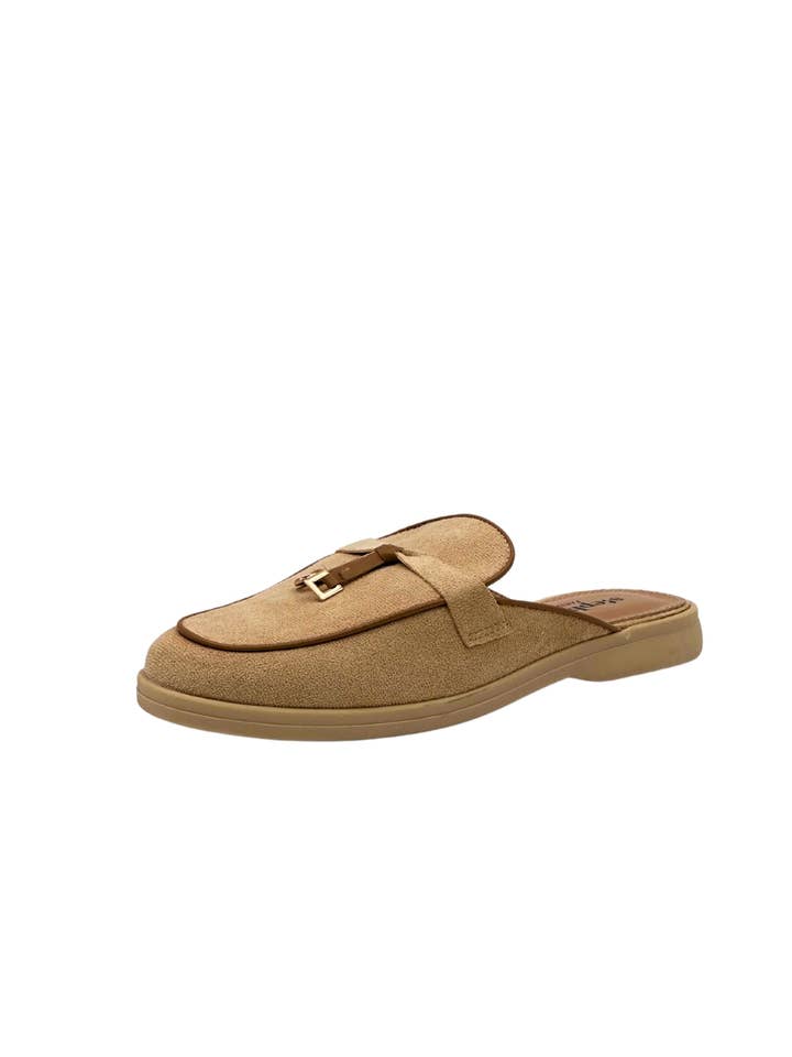 camel Suede mules with rope and metal detail QQ-247 for wholesale on Faire1