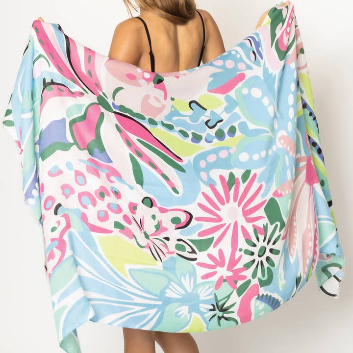Fashion City - Wholesale Scarf - Women's - Tropical Floral Print Scarf