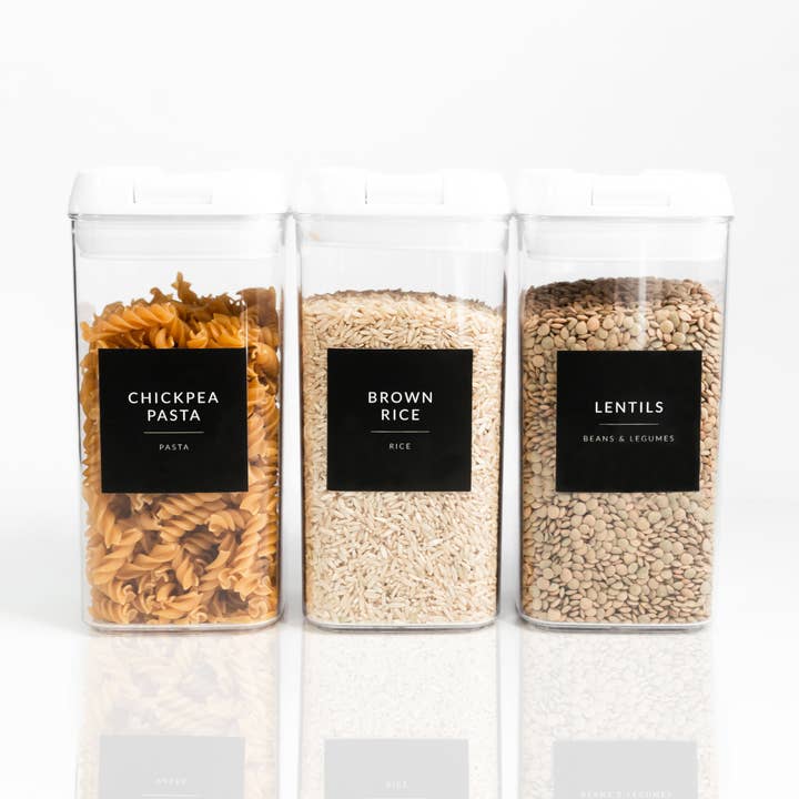 Savvy & Sorted - Wholesale Food/beverage label - Black Minimalist Pantry Labels