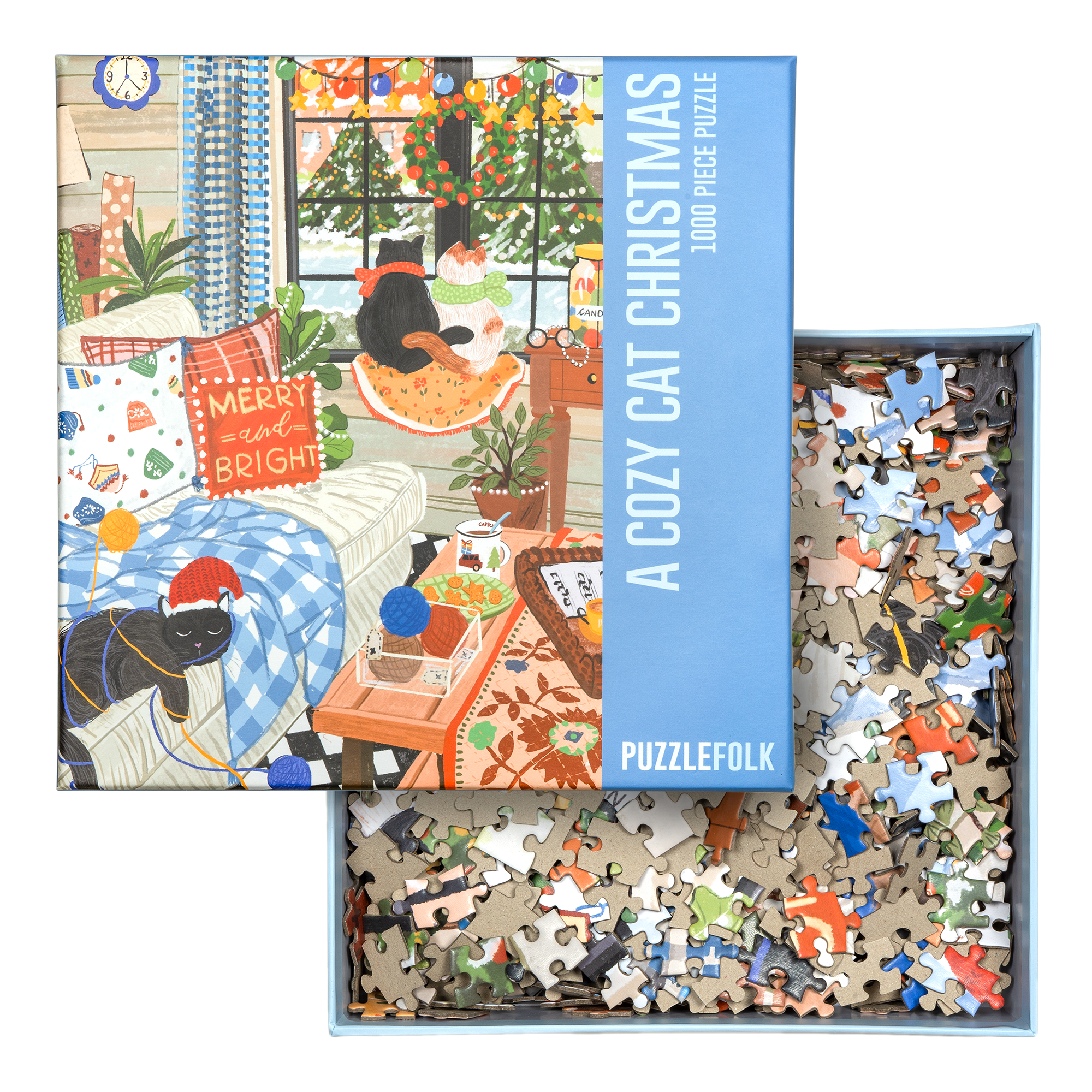 Puzzlefolk – wholesale Pussel - Vuxen – En mysig kattjul1