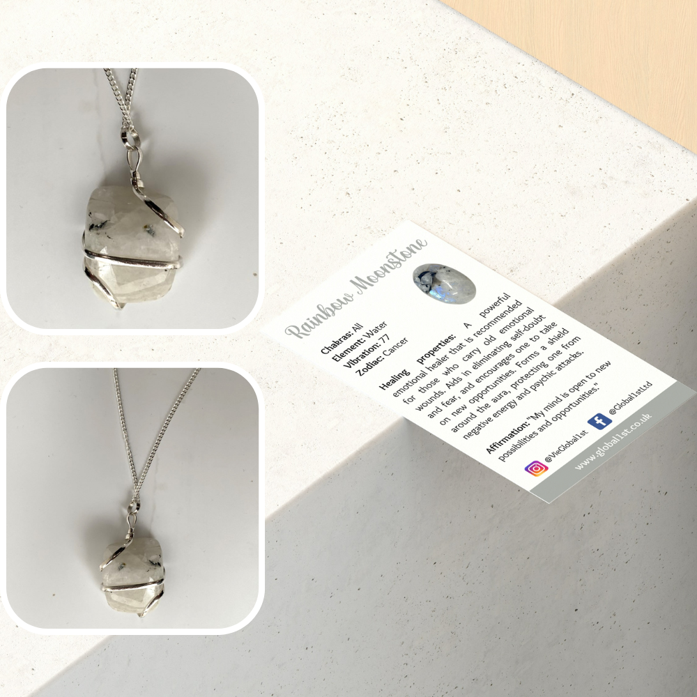 VIE - Wholesale Pendant/Charm Necklace - Tumbled Stone Wire Wrap Pendant, 2-3cm19