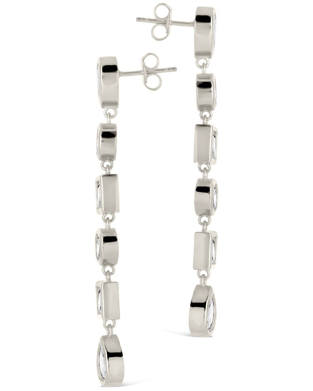 Sterling Forever - Wholesale Dangle Earrings - Ingrid Mixed CZ Dangle Earrings3