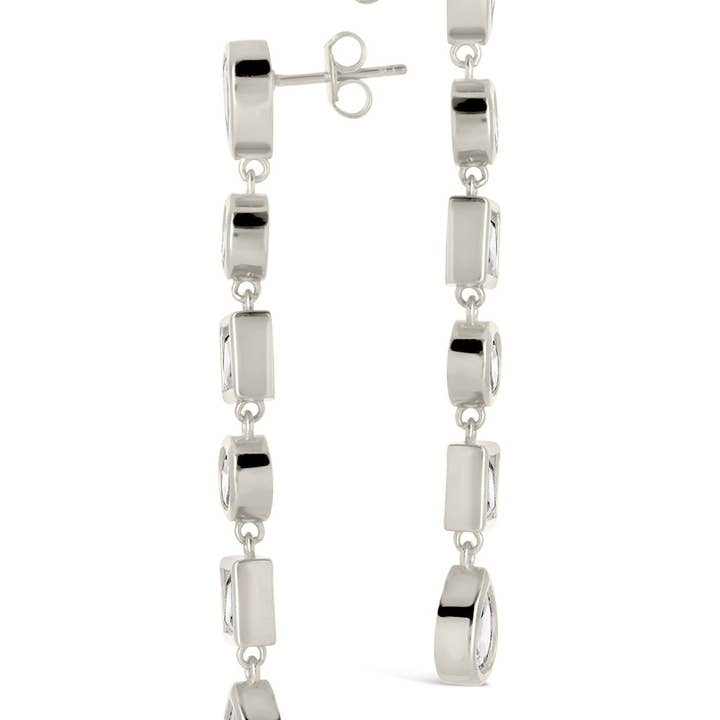 Sterling Forever - Wholesale Dangle Earrings - Ingrid Mixed CZ Dangle Earrings3