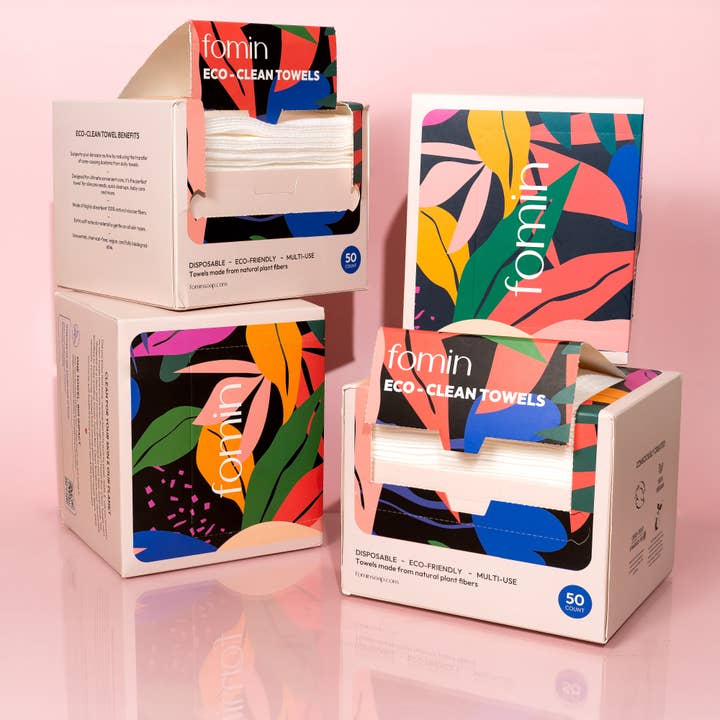 Fomin - Wholesale Face & Body Wipes - Eco-Clean Disposable Face Towels - 50 Count